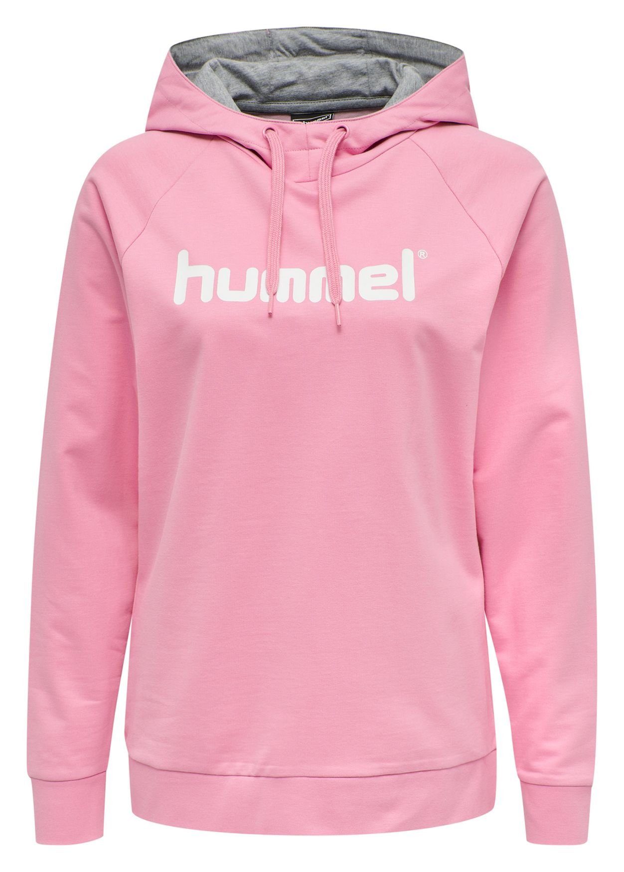 hummel Hoodie Logo Sweater HMLGO 5141 in Rosa, PASSFORM - Regular Fit. Mit  Kordelzug an der innen grauen | Sweatshirts
