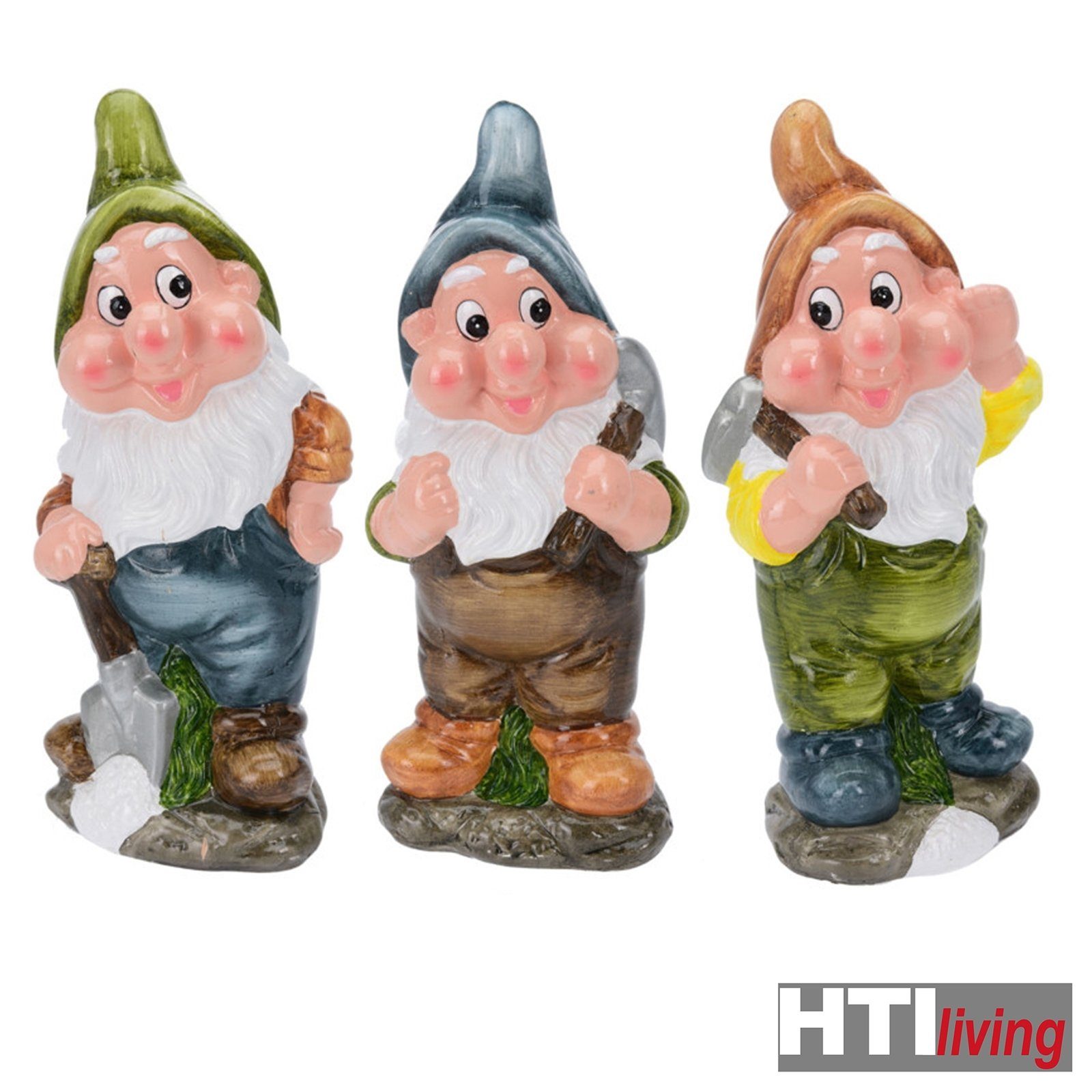 HTI-Living Gartenfigur Gartenzwerg, 3er Set (3 Dekofigur Keramik, Wichtelfigur St), Gartenfigur
