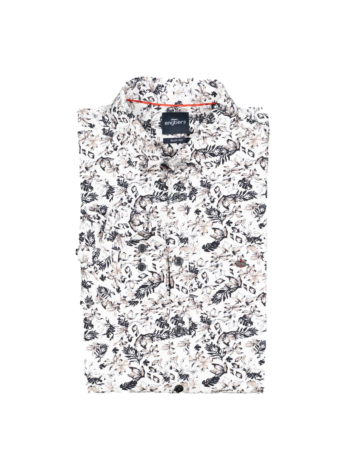 Engbers Langarmhemd Herren Jersey-Hemd slim fit, Braunbeige günstig online kaufen
