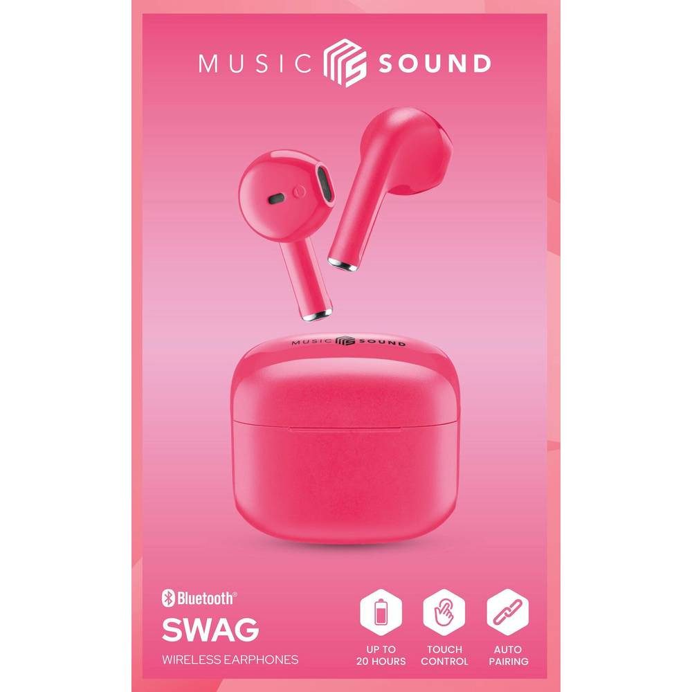 Cellularline In Ear Headset Bluetooth®, Kabellos Pink Ladecase BTMSTWSSWAGP Kopfhörer (Ladecase)