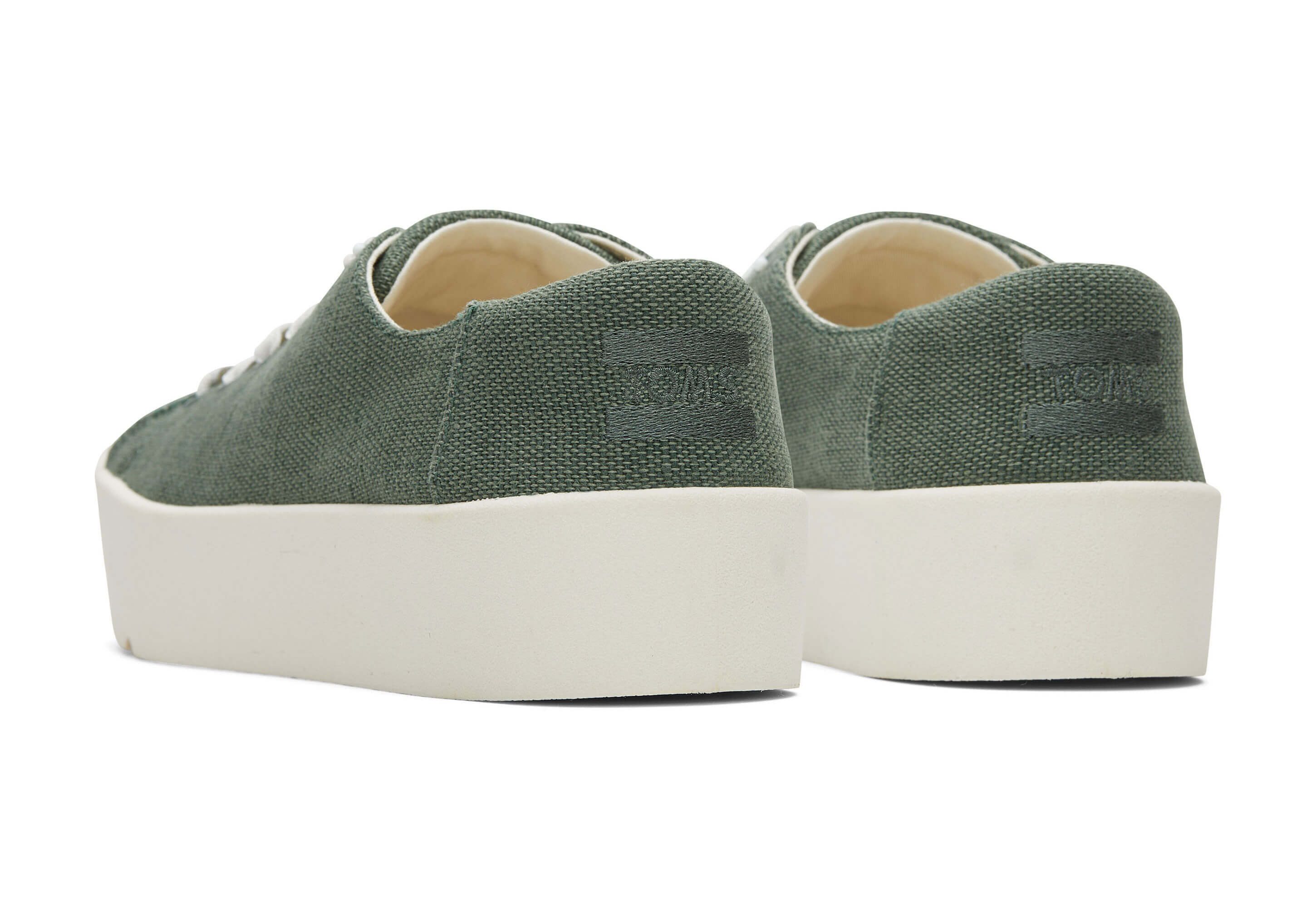 TOMS Verona Lace Up Pastellblau gewaschener Denim/Fray Plateausneaker