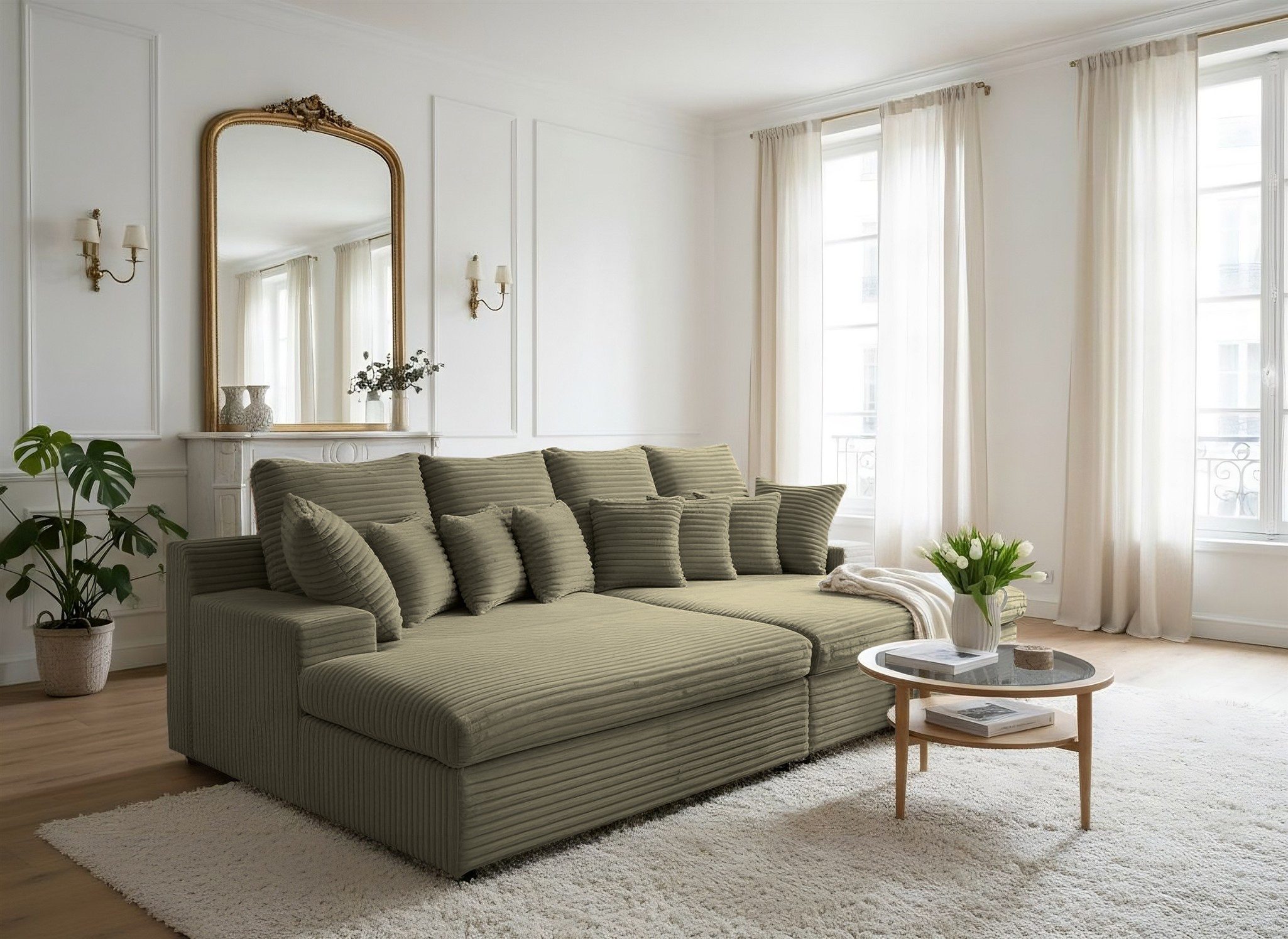 Fun Möbel Big-Sofa Megasofa AROSA in Stoff Tilia, Rundumbezug