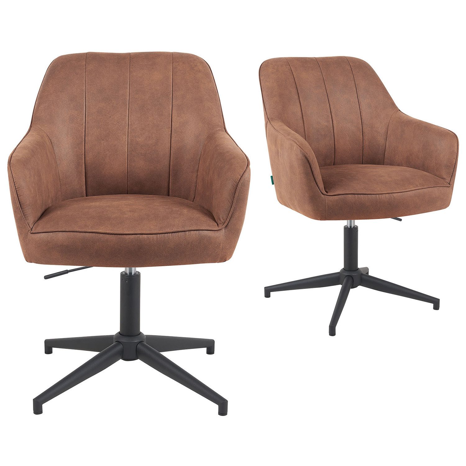 DUBI Möbel Polsterstuhl Mika-Piet 2er-Set, Federkern, pulverbeschichtet, 36 günstig online kaufen