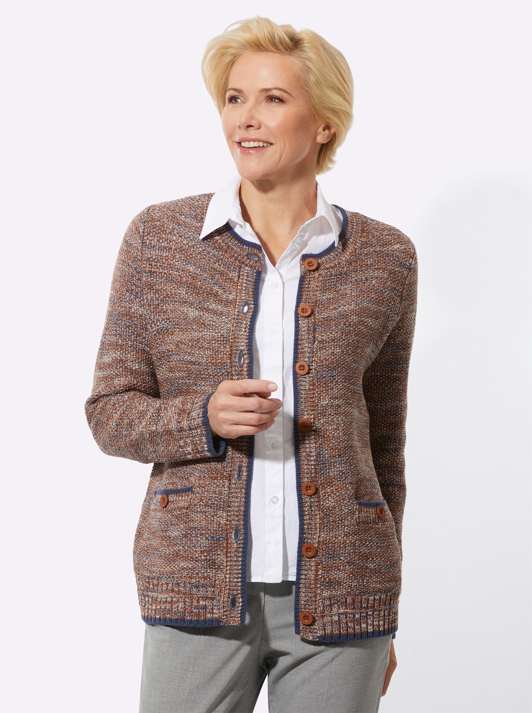 Witt Strickjacke Strickjacke Langarm Strukturstrick