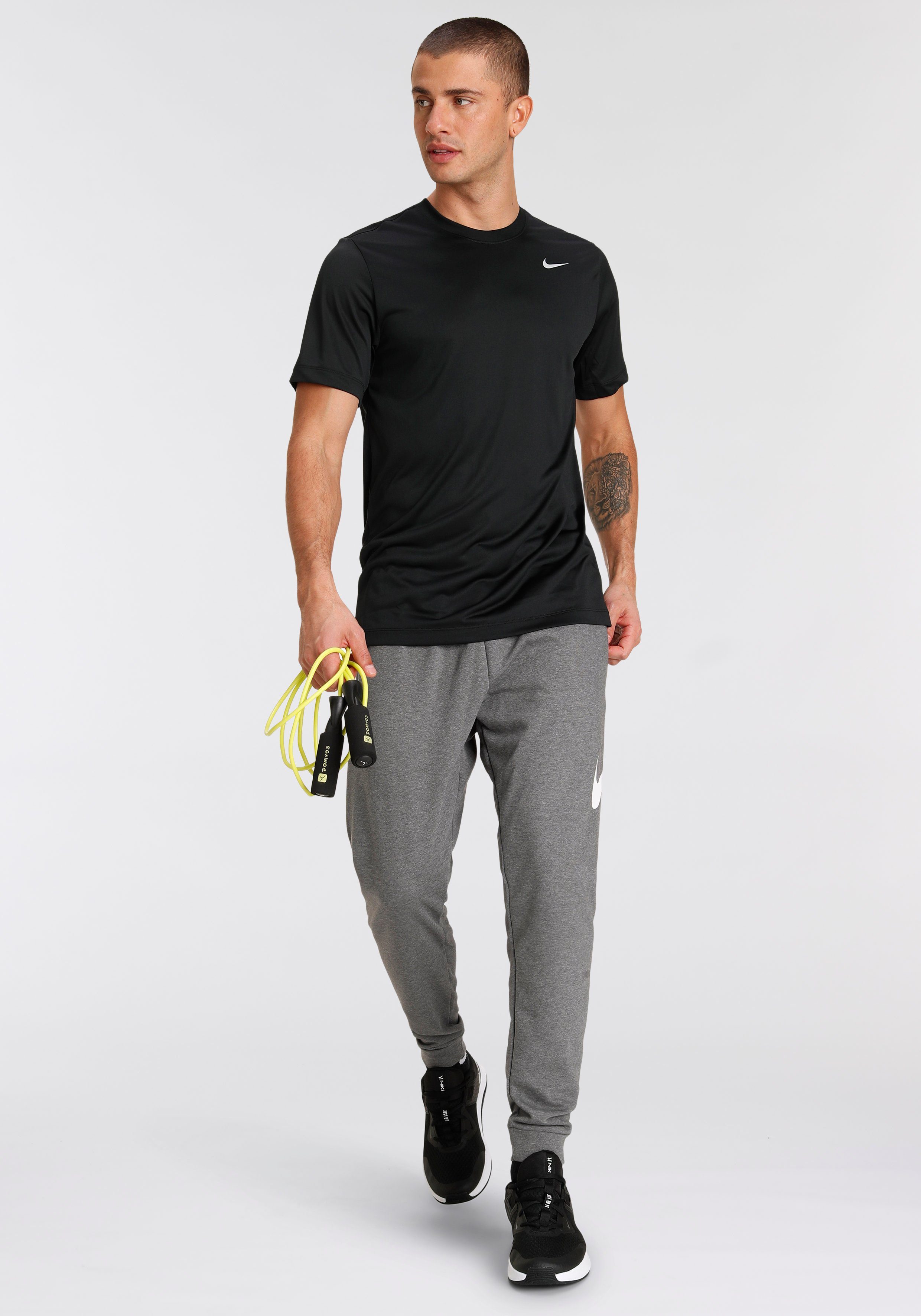 Nike Trainingsshirt BLACK/MATTE LEGEND SILVER FITNESS MEN'S T-SHIRT DRI-FIT