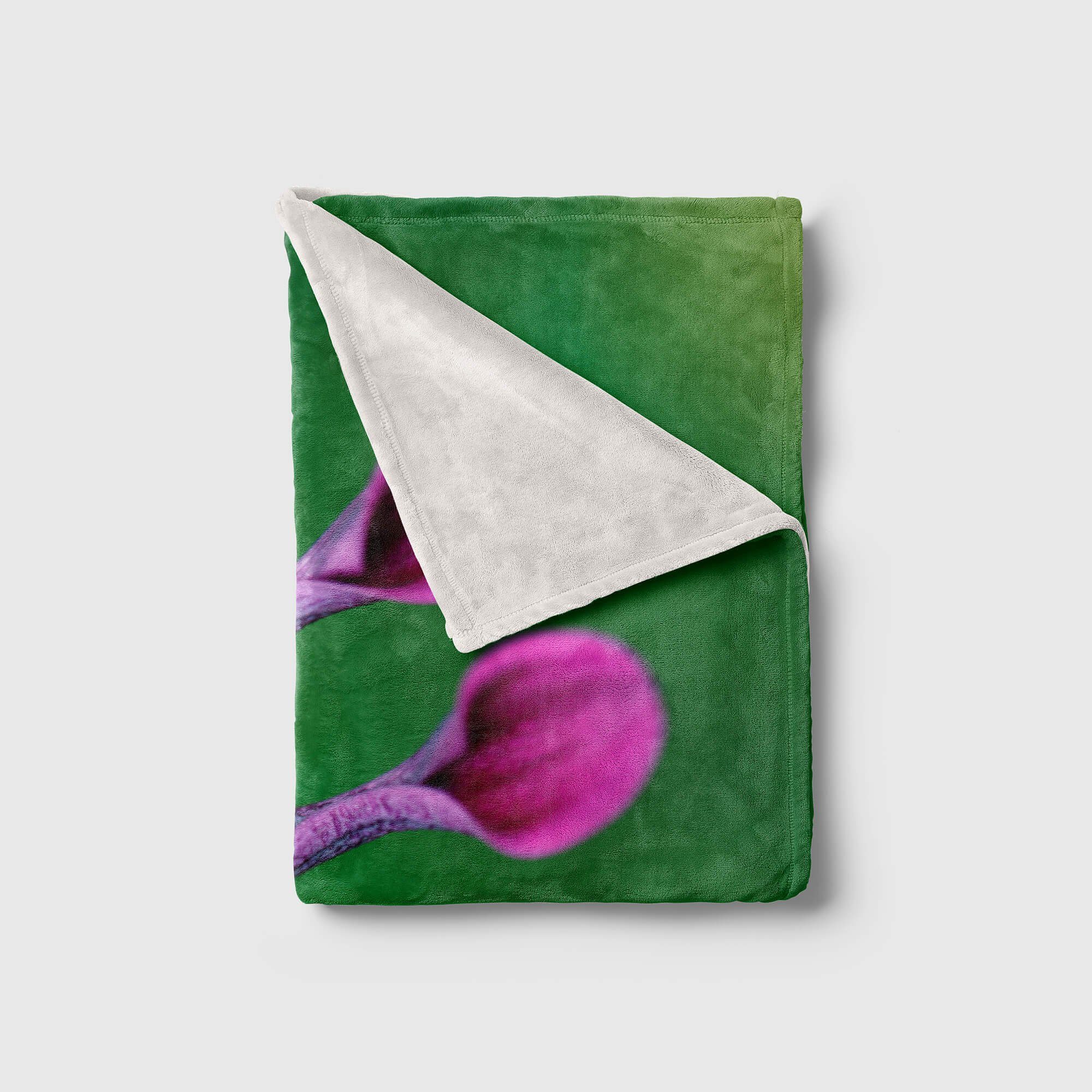 Baumwolle-Polyester-Mix Fotomotiv Blume mit Bl, Kuscheldecke Handtuch Handtuch Strandhandtuch Exotische Art Saunatuch Sinus Handtücher (1-St),