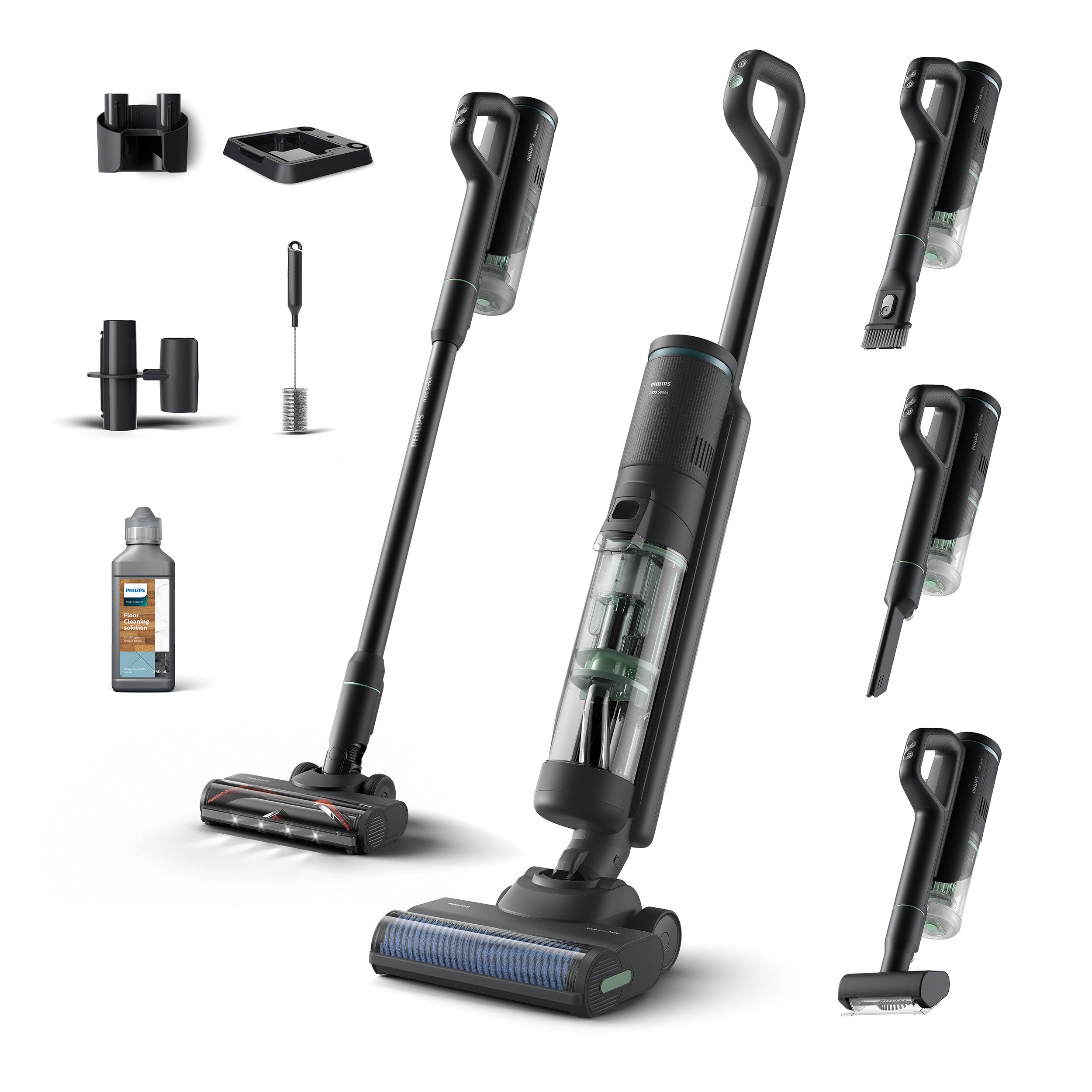 Philips Nass-Trocken-Sauger AquaTrio Cordless 7000 Series XW7263/11, 48,6 W, 3-in-1-Reinigungslösung, mit automatischem Reinigungssystem