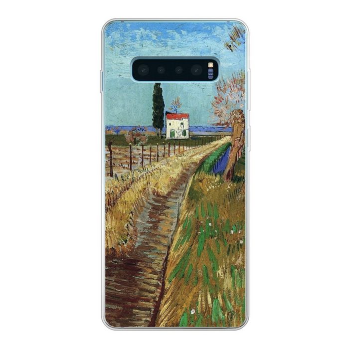 MuchoWow Handyhülle Weg durch ein Weidenfeld - Vincent van Gogh Phone Case Handyhülle Samsung Galaxy S10 Lite Silikon Schutzhülle