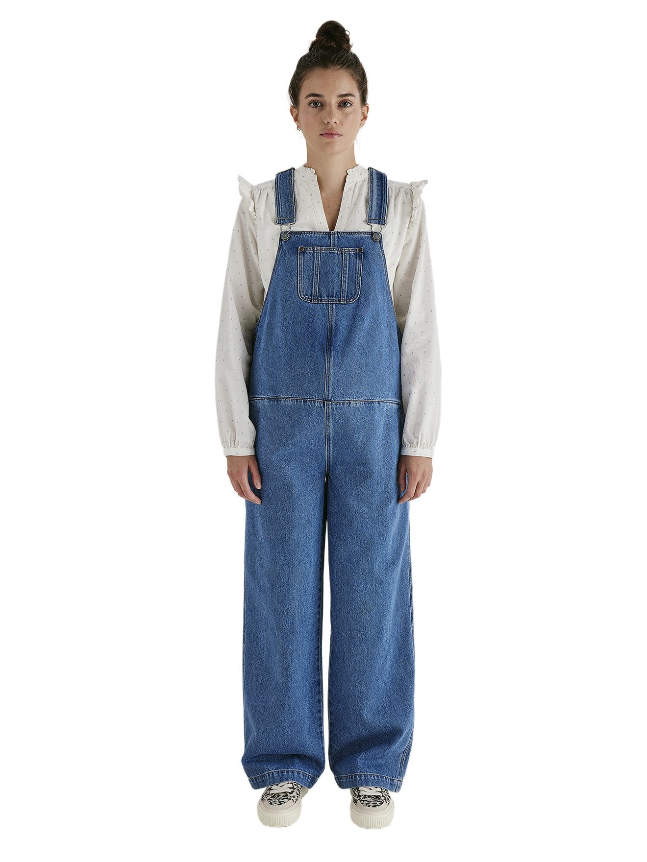 vertbaudet Umstandsoverall Jeans-Latzhose für Schwangerschaft und Stillzeit Bundweite verstellbar von vertbaudet