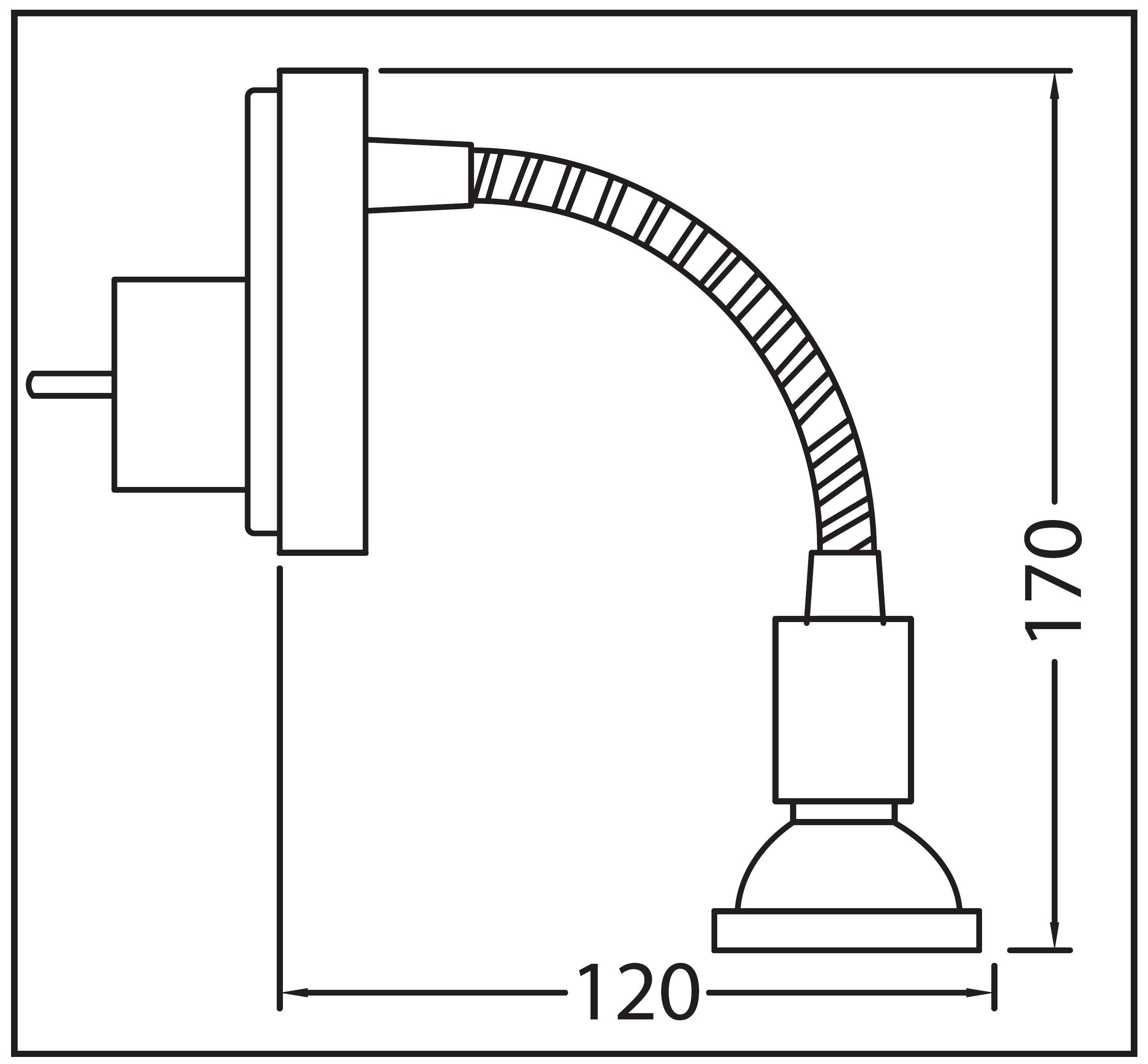 ON/OFF *FLEXI* Steckerleuchte Steckdosenleuchte, im GU10 Wandlampe, LED mit je warmweiß 3000K Nachtlicht Leselampe, TRANGO Küchenlampe Steckerlicht, Leuchtmittel, Edelstahl-Optik Schalter Ring inkl. 11-052 LED Chrom 1x