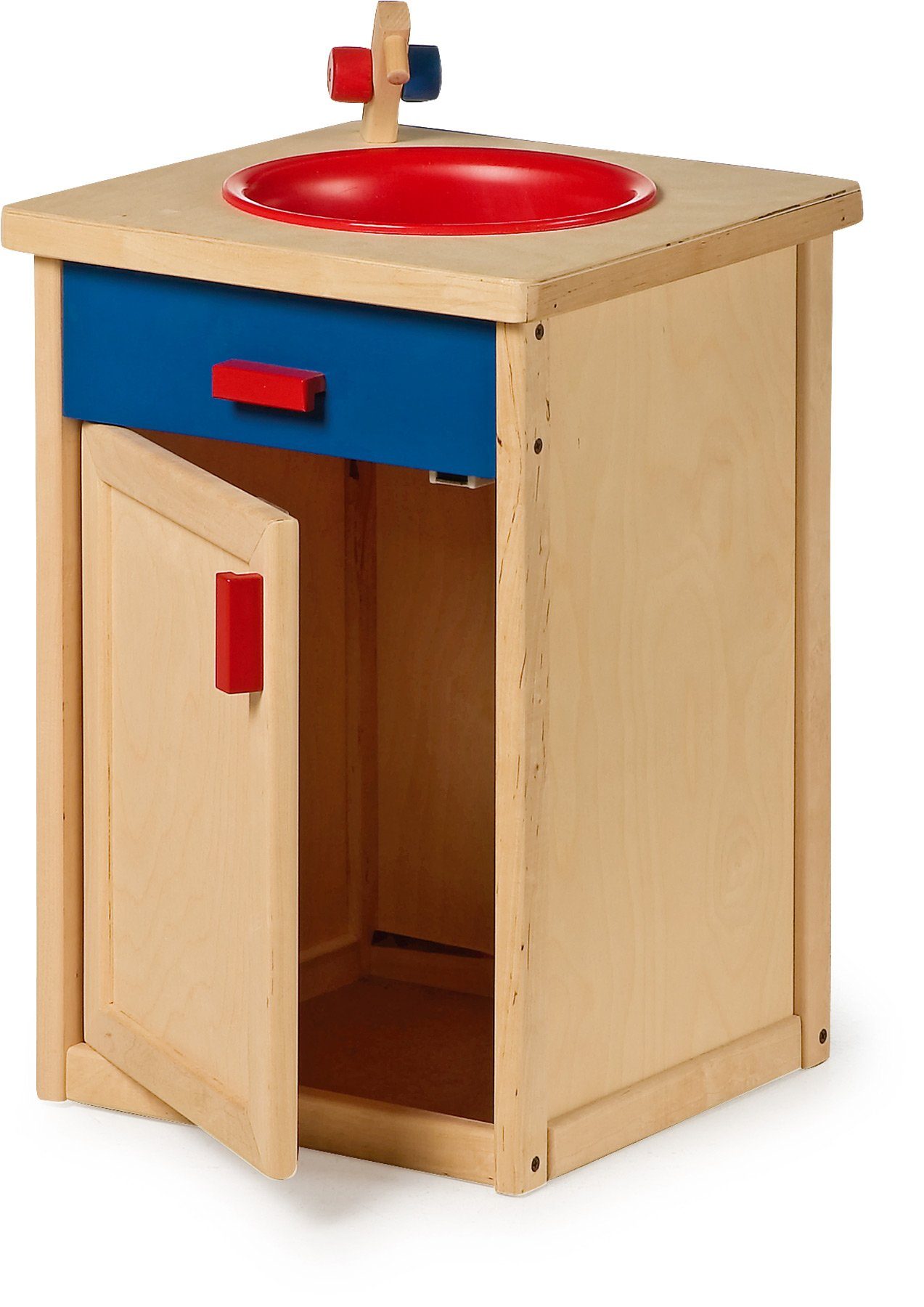 LeNoSa Spielküche Holz Küchenspüle für Kinder • Arbeitshöhe ca. 50 cm •  Alter 3+ Holz