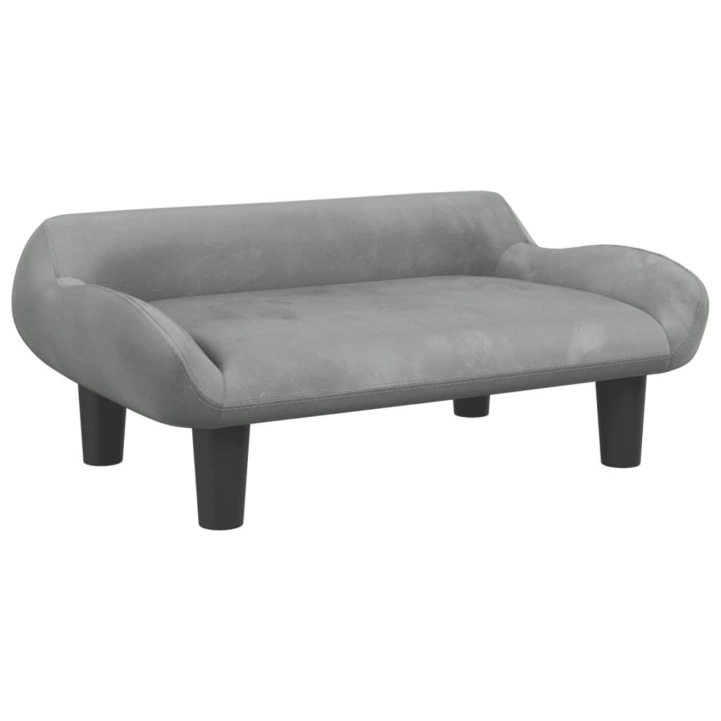 vidaXL Kindersofa, Kinder Schlafsofa Hellgrau 70x40x24 cm Samt