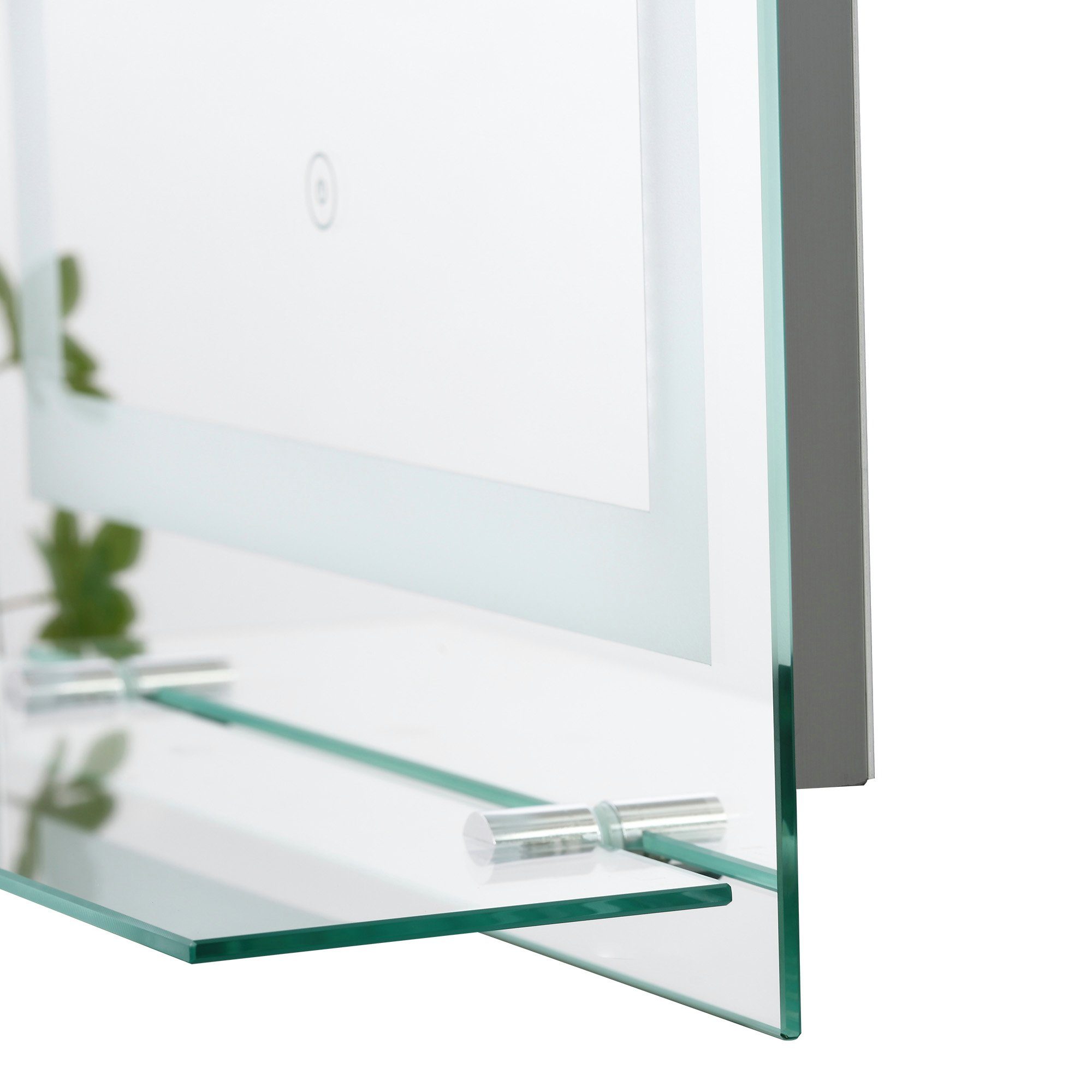 1-St., LED 1 Badspiegel Badspiegel), (Set, Spiegel LED 70x50cm Kleankin mit x Glas-Ablage Beleuchtung