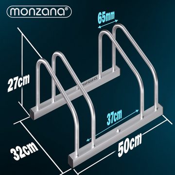 monzana Fahrradständer, für 2 Fahrräder 65 mm Reifenbreite Mehrfachständer Aufstellständer