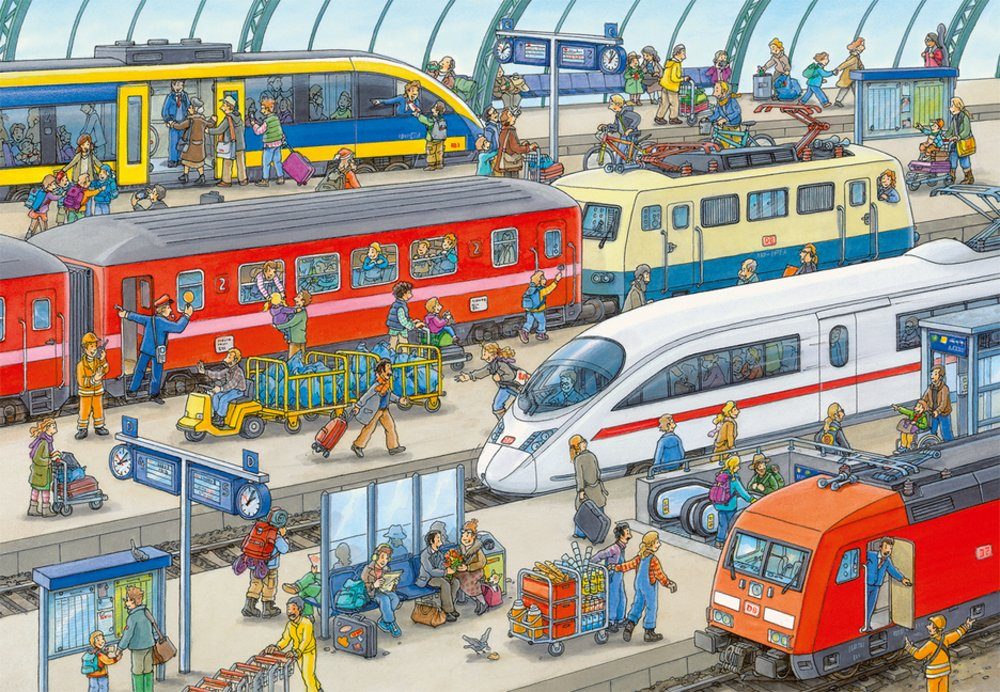 am Kinderpuzzle 24 09191 Puzzle - Ravensburger - Puzzle Bahnhof Trubel für..., Puzzleteile Ravensburger