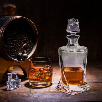 Intirilife Karaffe, (Edle Whiskey Karaffe - Füllmenge 800 ml, 1-tlg), Decanter für Rum, Vodka, Scotch und vieles mehr