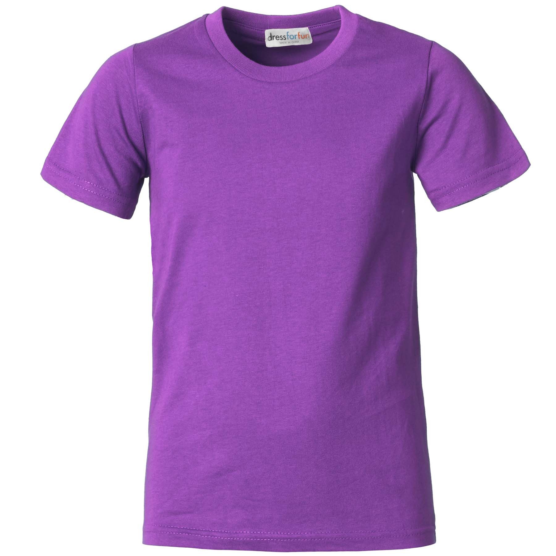 dressforfun T-Shirt Kurzarmtop, Für viele Outfits & Auftritte, Rundhals mit (Freizeitoberteil, Konfektionsgröße M in lila) Einfarbiges T-Shirt für Männer, Fester Stoff, hoher Tragekomfort