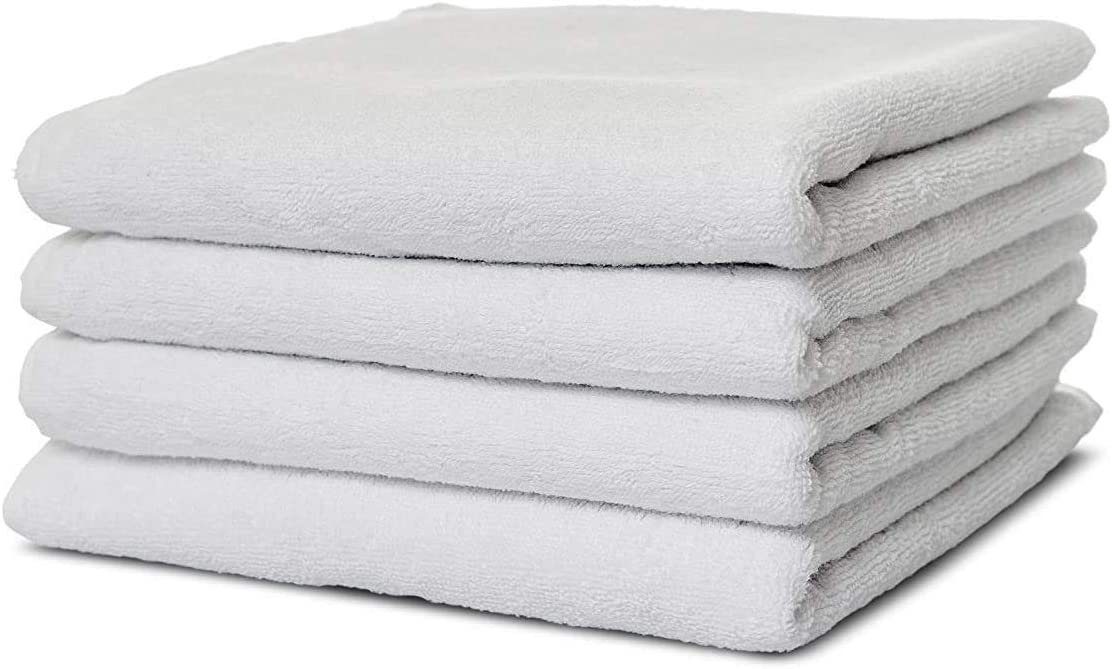 Carenesse Handtücher 50x100 cm weiß 4-er Pack Handtuch Set mit glattem Frottee Frottiertuch, Baumwolle, 100% Baumwolle fusselfrei saugstark weich Badetuch Towel Frotteetuch | Alle Handtücher