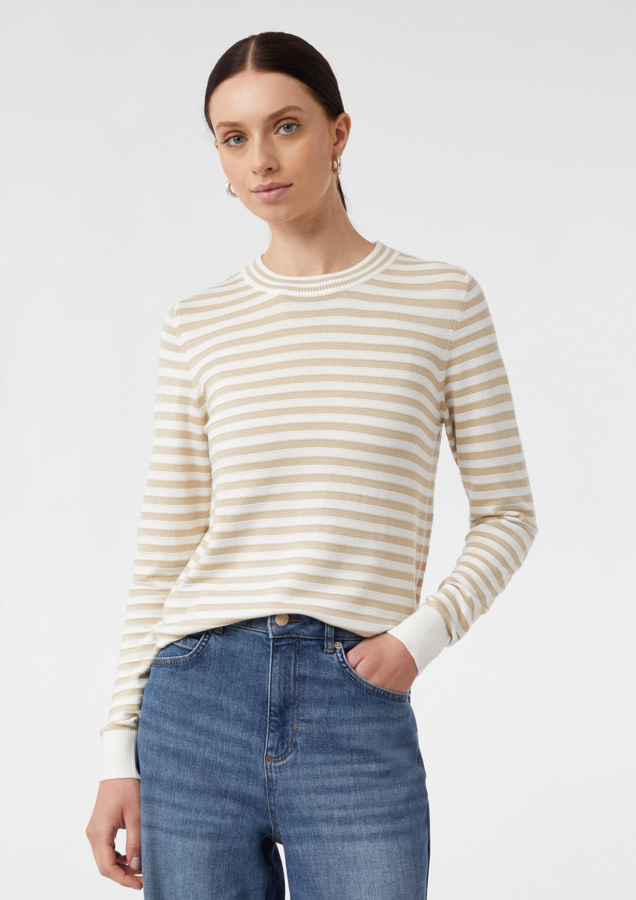 comma Longpullover Strickpullover Schmaler Ringelpullover aus Feinstrick günstig online kaufen