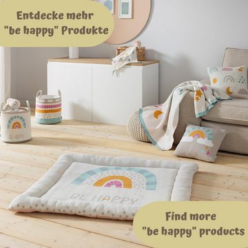 howa Dekokissen be happy, Strickkissen Kinderzimmer Deko Kissen für Kinder Baumwolle mit Füllung