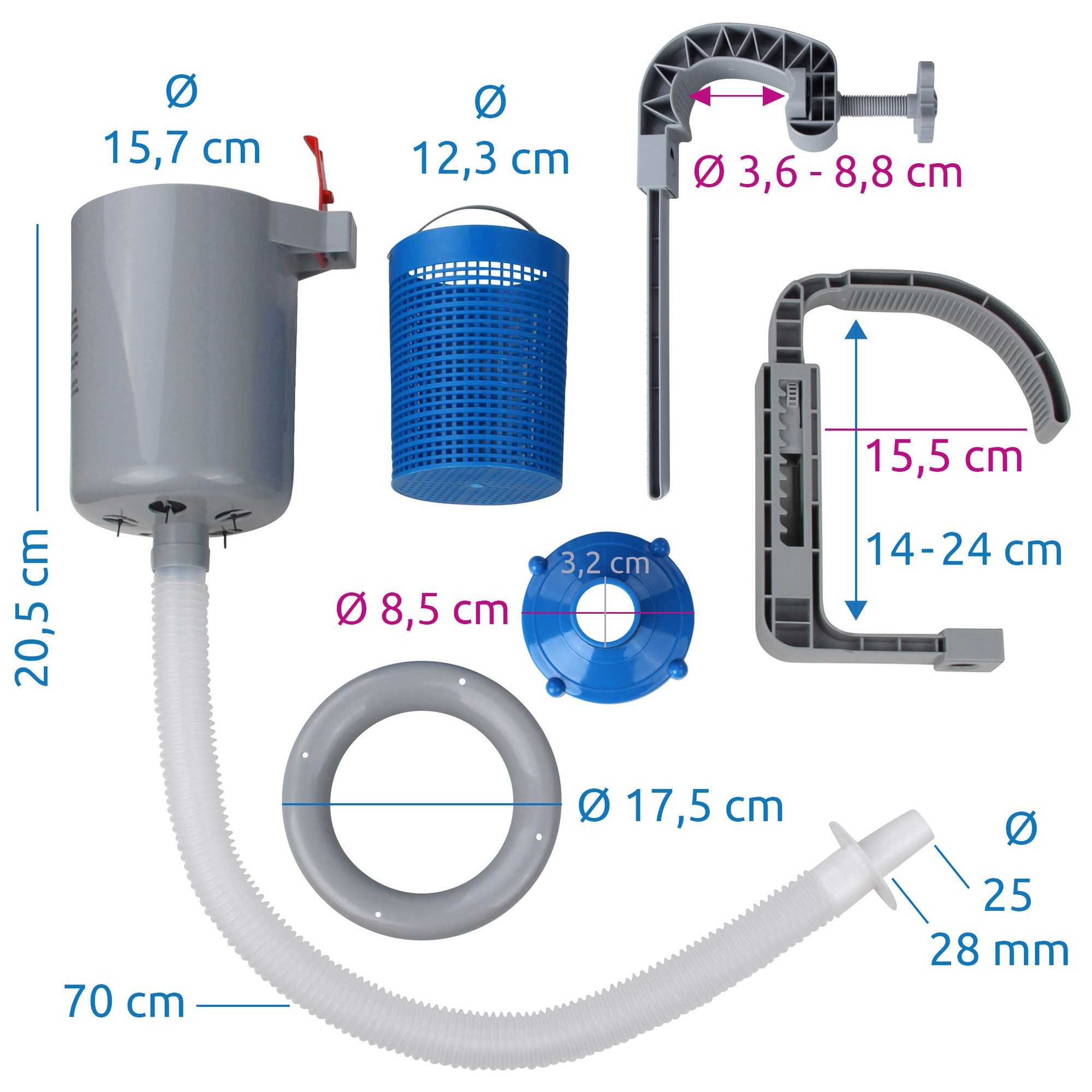 yourGEAR Pool yourGEAR Skimmer Duo - Pool Oberflächenskimmer für alle Becken