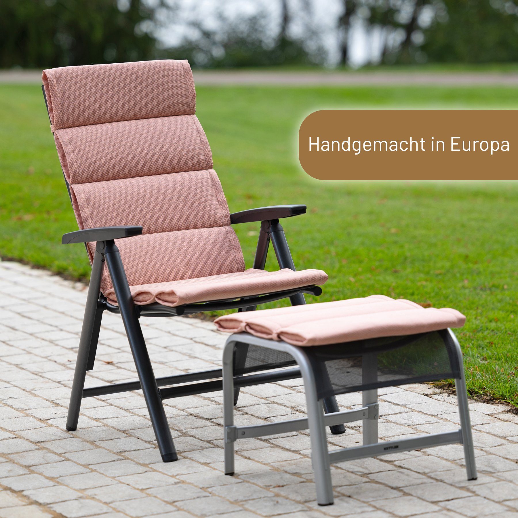 Herlag Hochlehnerauflage Linnea, (1 St), Gartenstuhlpolster 123x50x3cm Besonders leicht 1 Polster Rosa