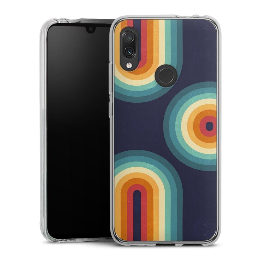 Handyhülle Retro bunt Regenbogen Double Rainbow on Blue