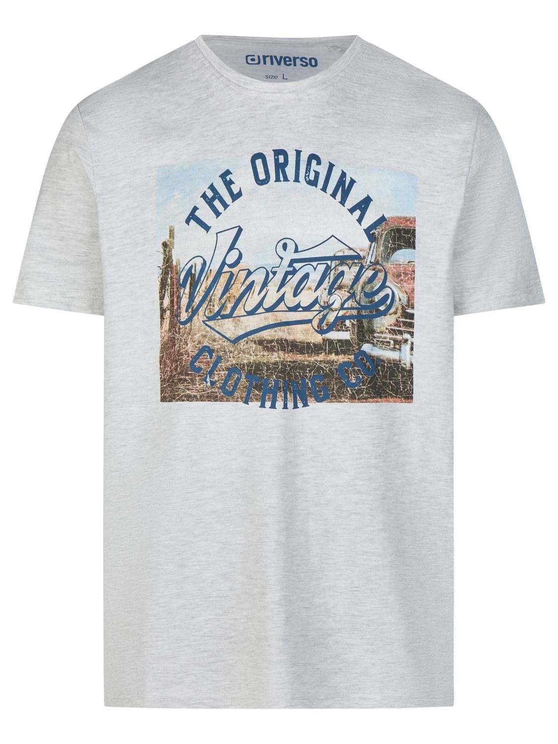 riverso T-Shirt Herren Fotoprintshirt RIVLukas Regular Fit (1-tlg) Kurzarm Tee Shirt mit Rundhalsausschnitt aus 100% Baumwolle