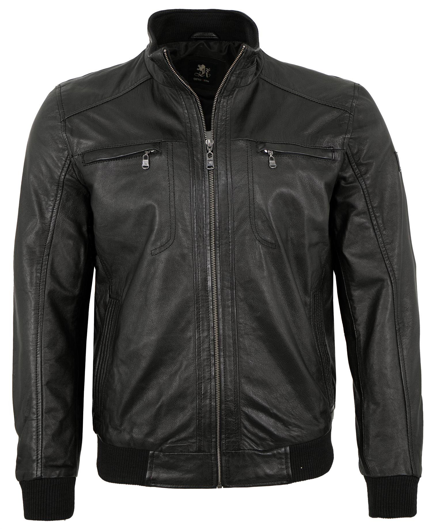  Kern Lederjacke Men-101 OTTO KERN - Herren Echtleder Lederjacke Blouson Lammnappa schwarz