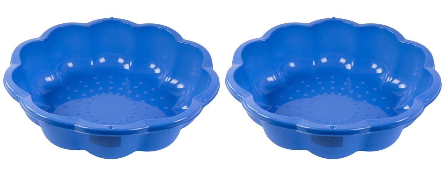 BURI Sandkasten 2x Sandkasten Blume Planschbecken Buddelkasten Sandkiste Kinderpool