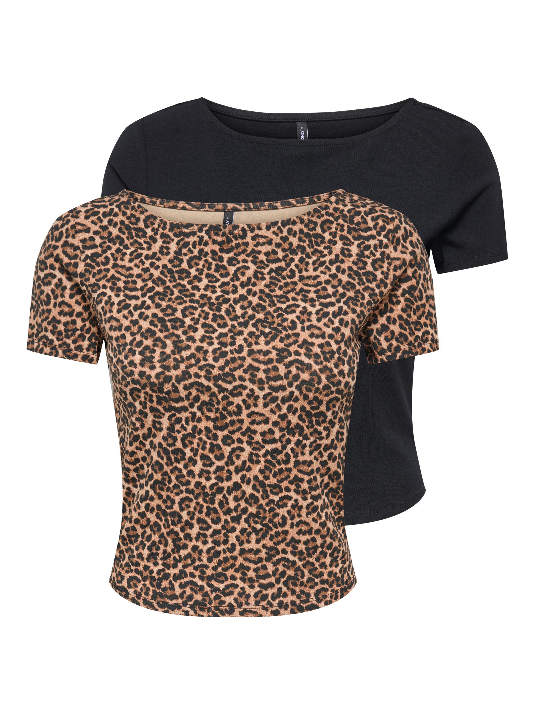 ONLY Kurzarmshirt ONLSUSAN SHORT S/S 2 PACK TOP CS JRS (Packung, 2-tlg., 2er-Pack)