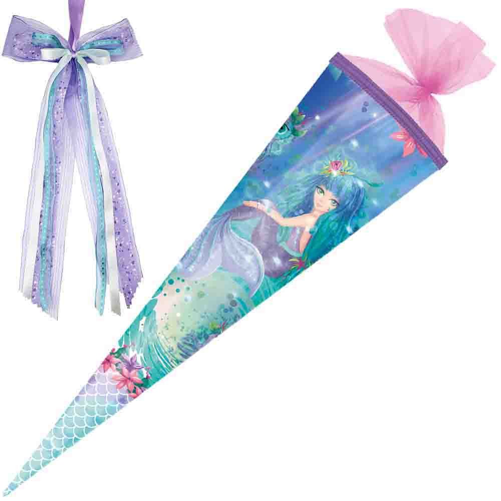 Personalisierte Schultüte für Mädchen, Stoffschultüte mit Motiv Mädchen Personalisierte Schultüte für Mädchen, Stoffschultüte mit Motiv Mädchen