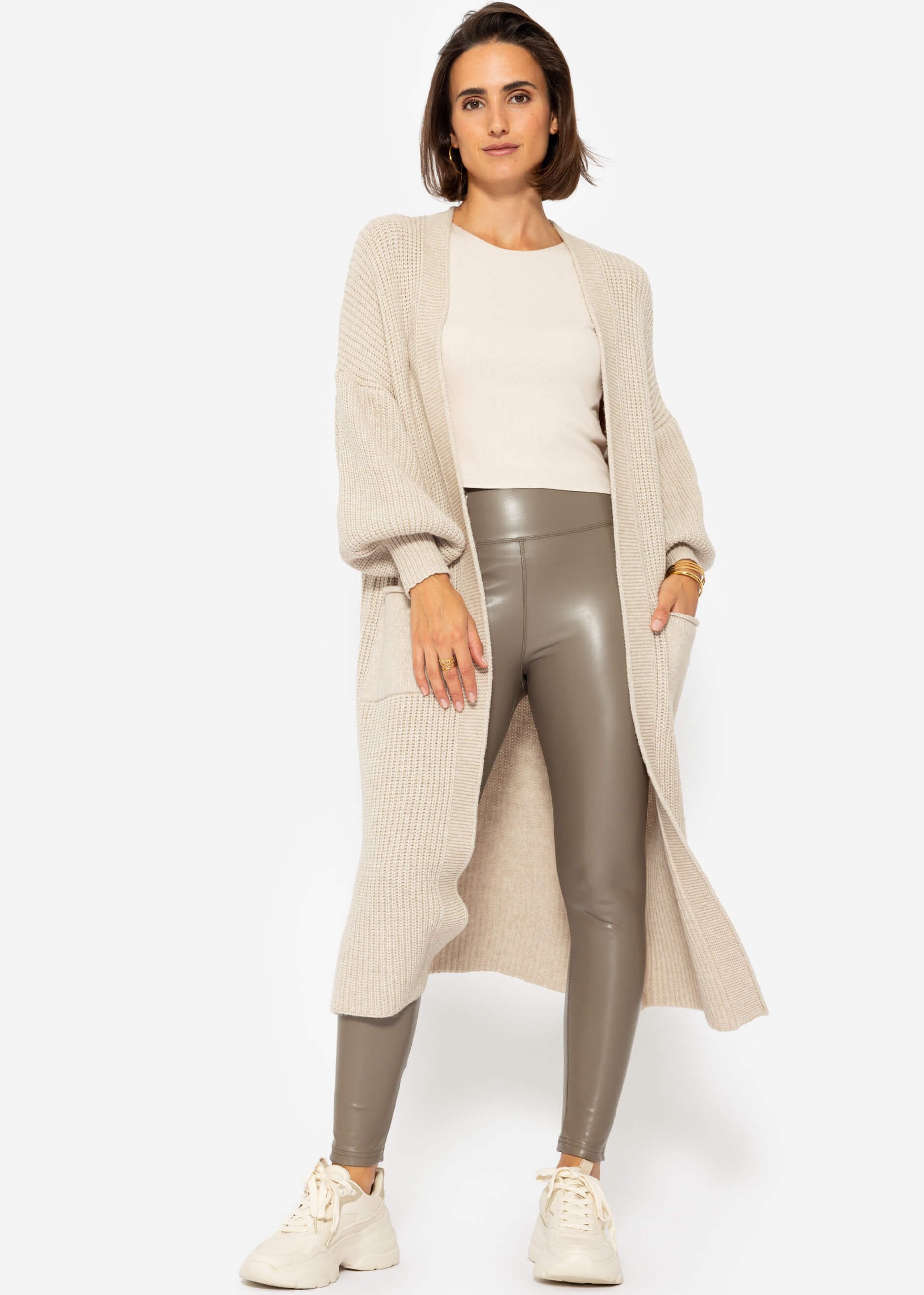 SASSYCLASSY Cardigan Oversize Strickjacke Damen lang günstig online kaufen