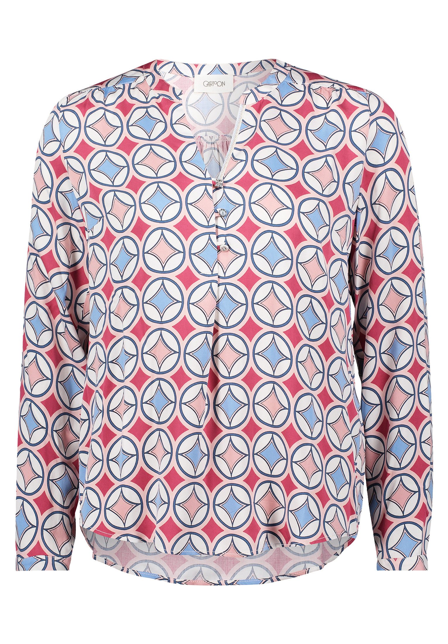 Cartoon Schlupfbluse Damen mit Knöpfen