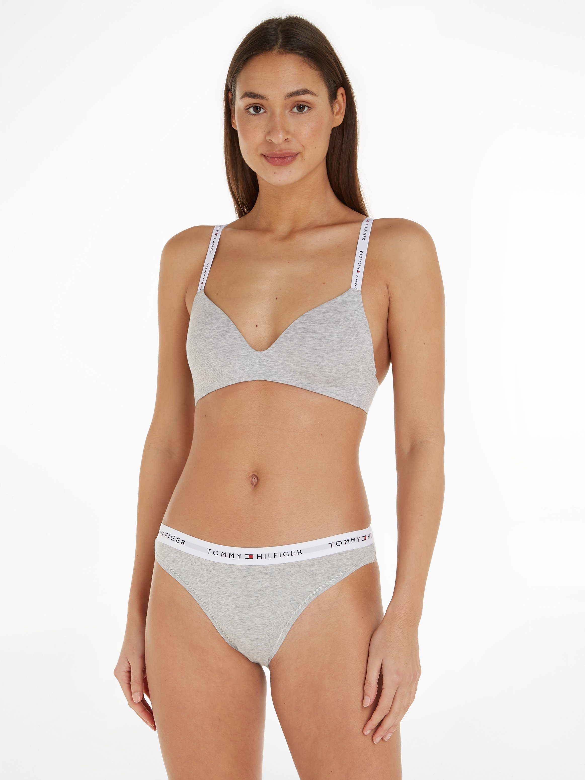 Tommy Heather Light Bikinislip mit Taillenbund auf Hilfiger dem Grey Logo Underwear