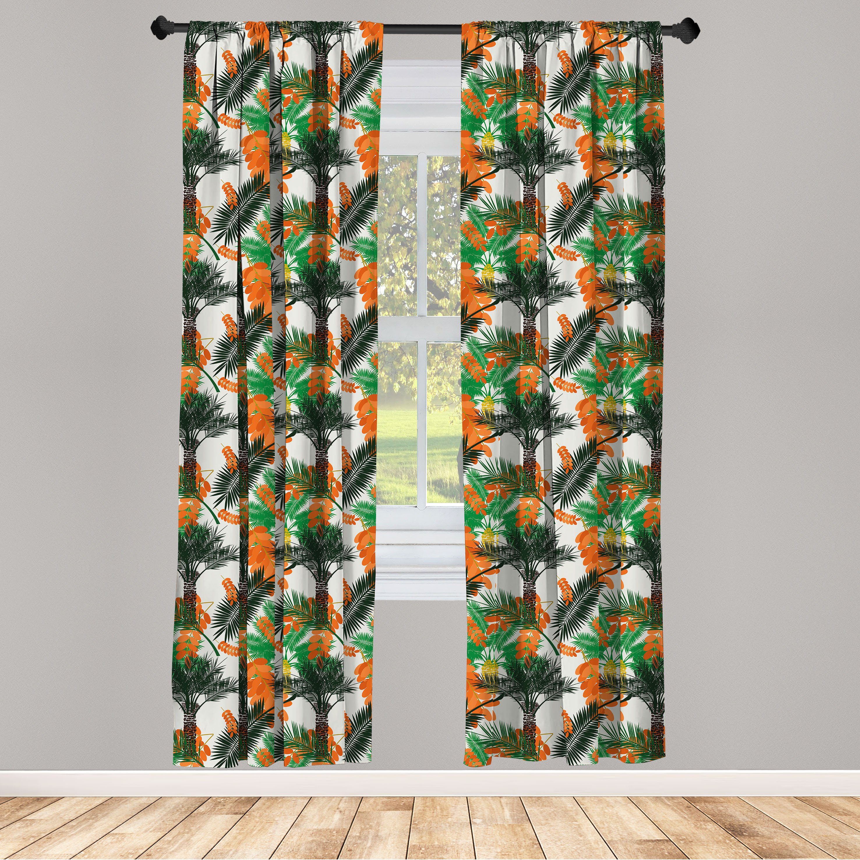 Gardine Vorhang für Wohnzimmer Schlafzimmer Dekor, Abakuhaus, Microfaser, Oase Dattelpalme mit Blättern
