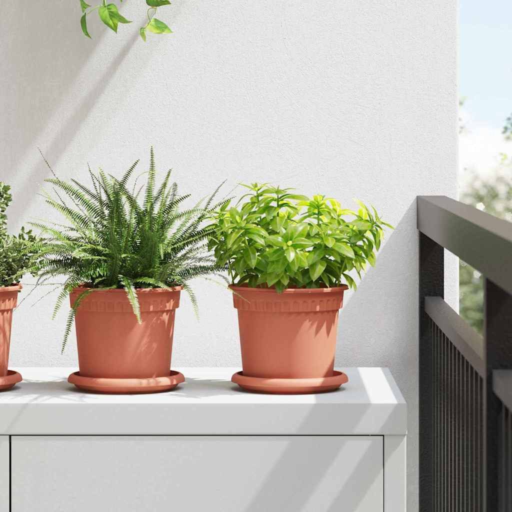 furnicato Blumentopf Runder 15 x 12 cm Ziegelrot, Blumenkübel mit Abflusslöchern für deinen Balkon