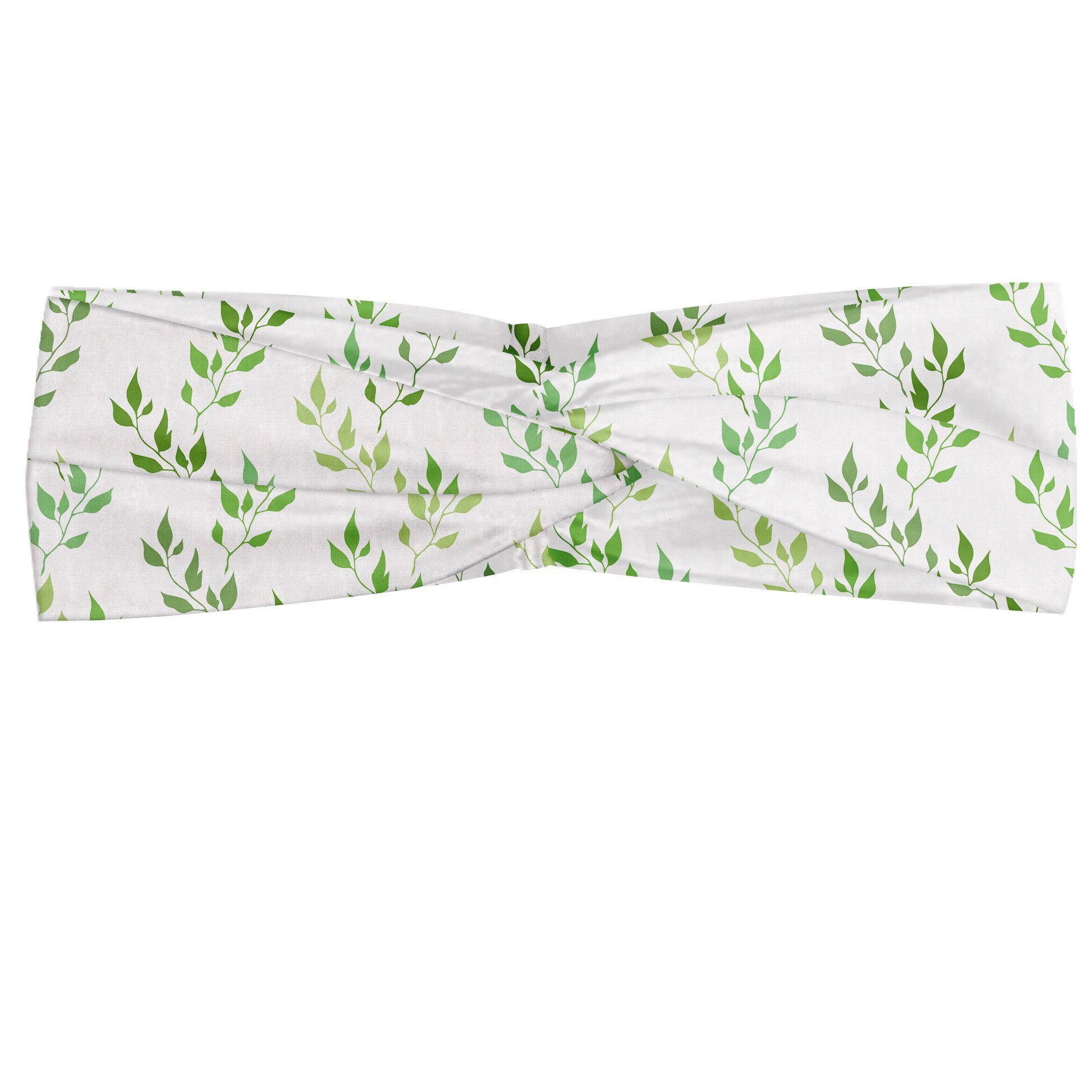 Abakuhaus Stirnband Elastisch und Angenehme Olive Symmetrische Grün Leaves alltags accessories