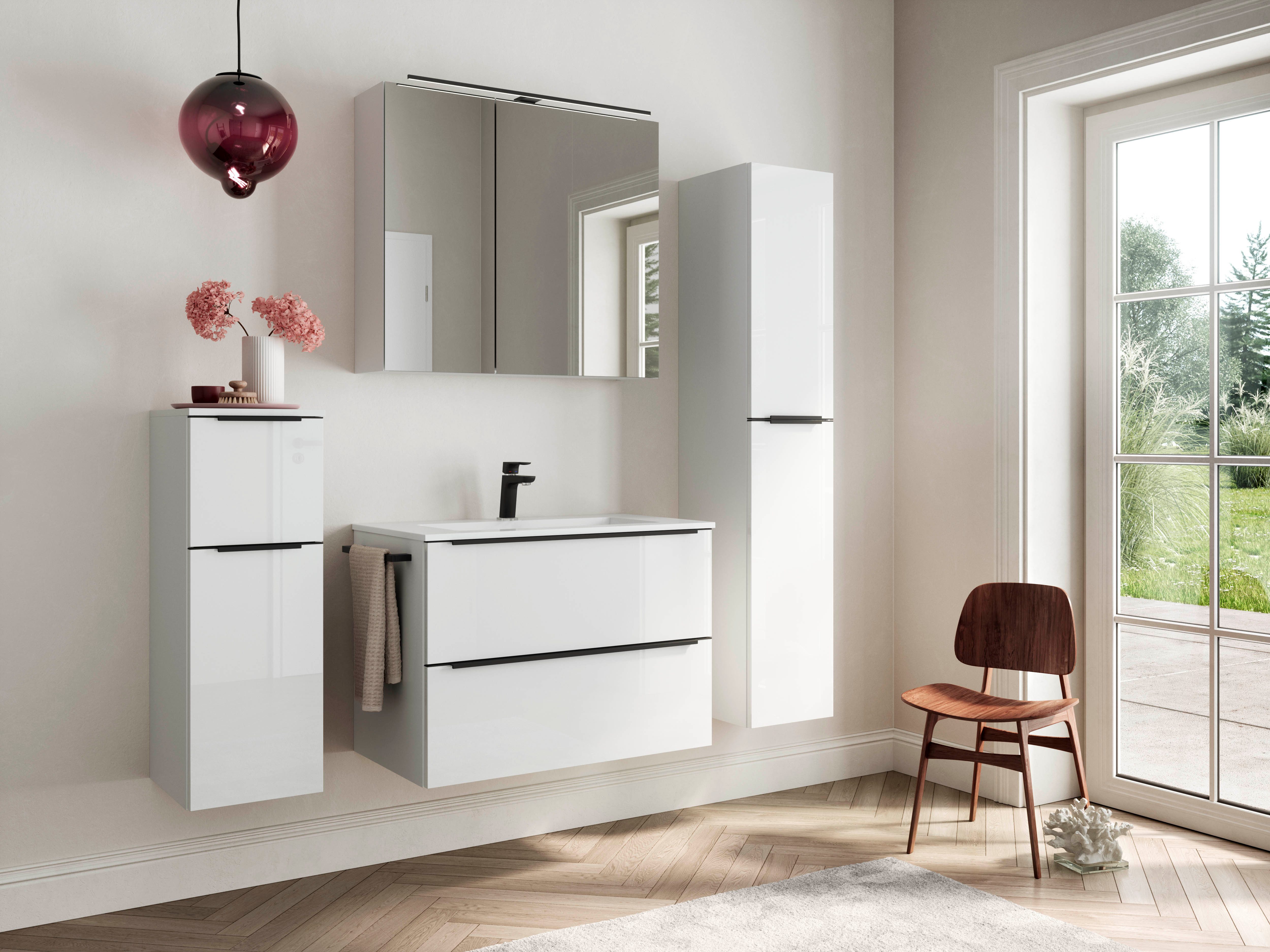 nobilia® Badmöbel-Set Levere, (4-St., vormontiert, mit günstig online kaufen