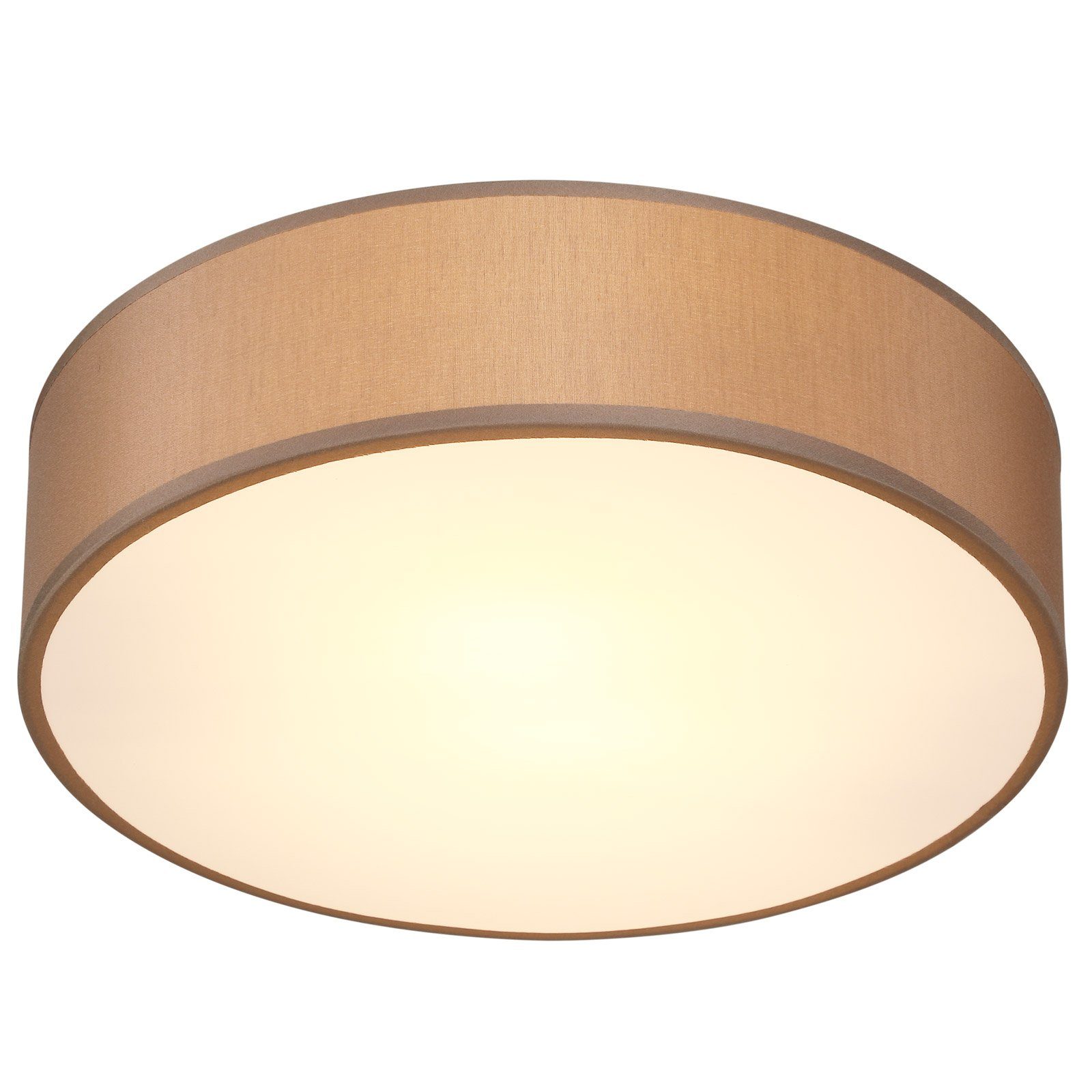 monzana Deckenleuchte Deckenleuchte, Innenbeleuchtung, Leuchtmittel nicht inklusive, Deckenlampe Stoff Taupe 38 cm Modern E27 Rund 2 Flammig Deckenleuchte Braun