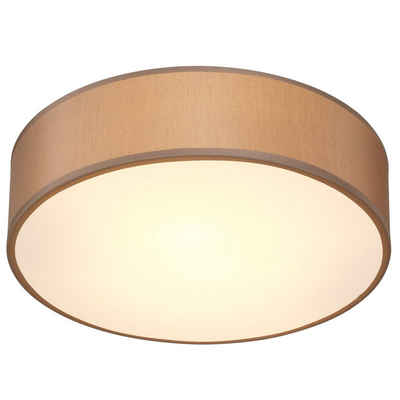 monzana Deckenleuchte Deckenleuchte, Innenbeleuchtung, Leuchtmittel nicht inklusive, Deckenlampe Stoff Taupe 38 cm Modern E27 Rund 2 Flammig Deckenleuchte