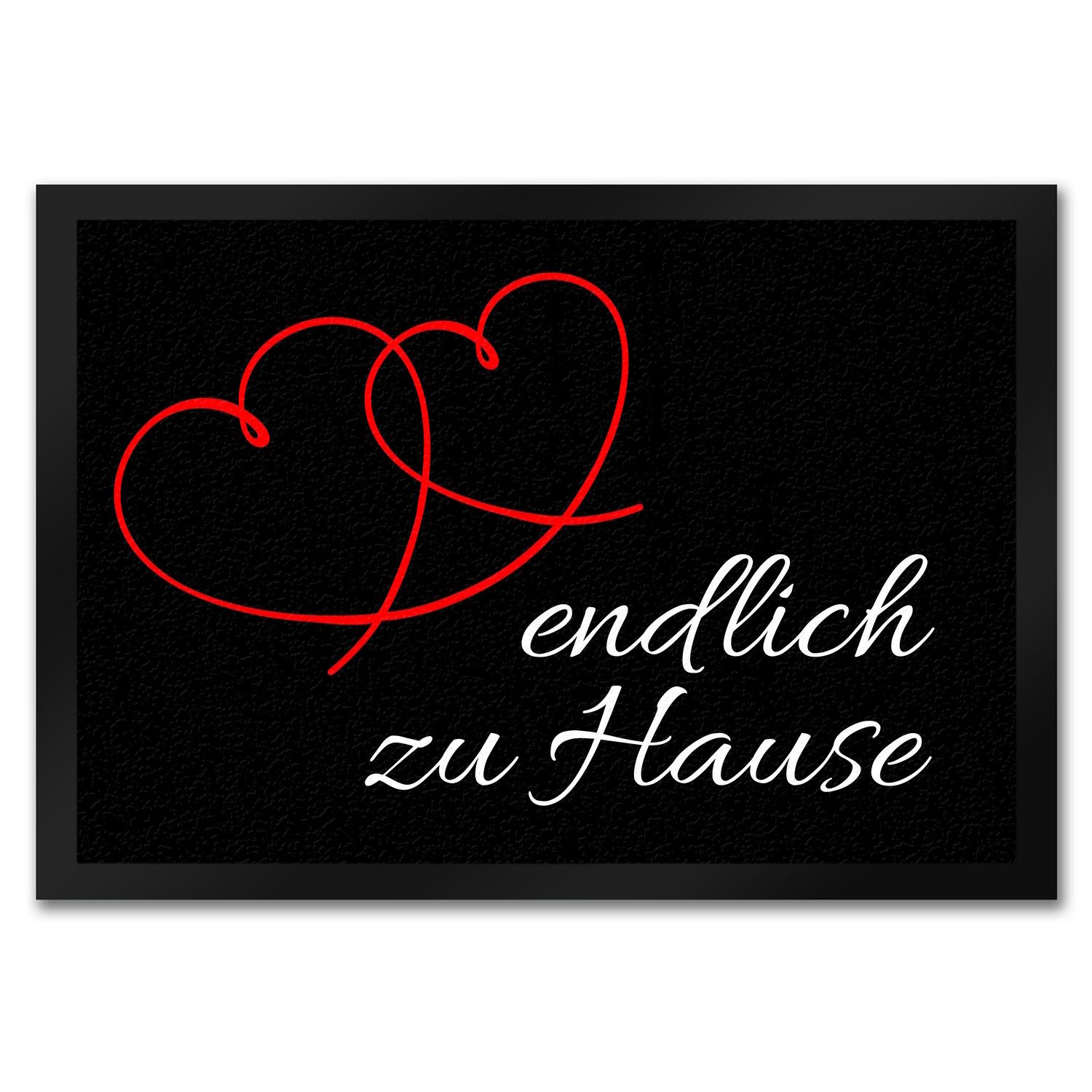Fußmatte Fussmatte Endlich zu Hause mit lustigem Spruch schwarz, speecheese