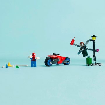 LEGO® Konstruktionsspielsteine Motorrad-Verfolgungsjagd: Spider-Man vs. Doc Ock (76275), (77 St), LEGO Super Heroes; Made in Europe