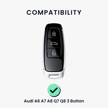 kwmobile Schlüsseltasche Autoschlüssel Hülle für Audi A6 A7 A8 Q7 Q8 (1-tlg), Schlüsselhülle Silikon Case Schlüssel Cover