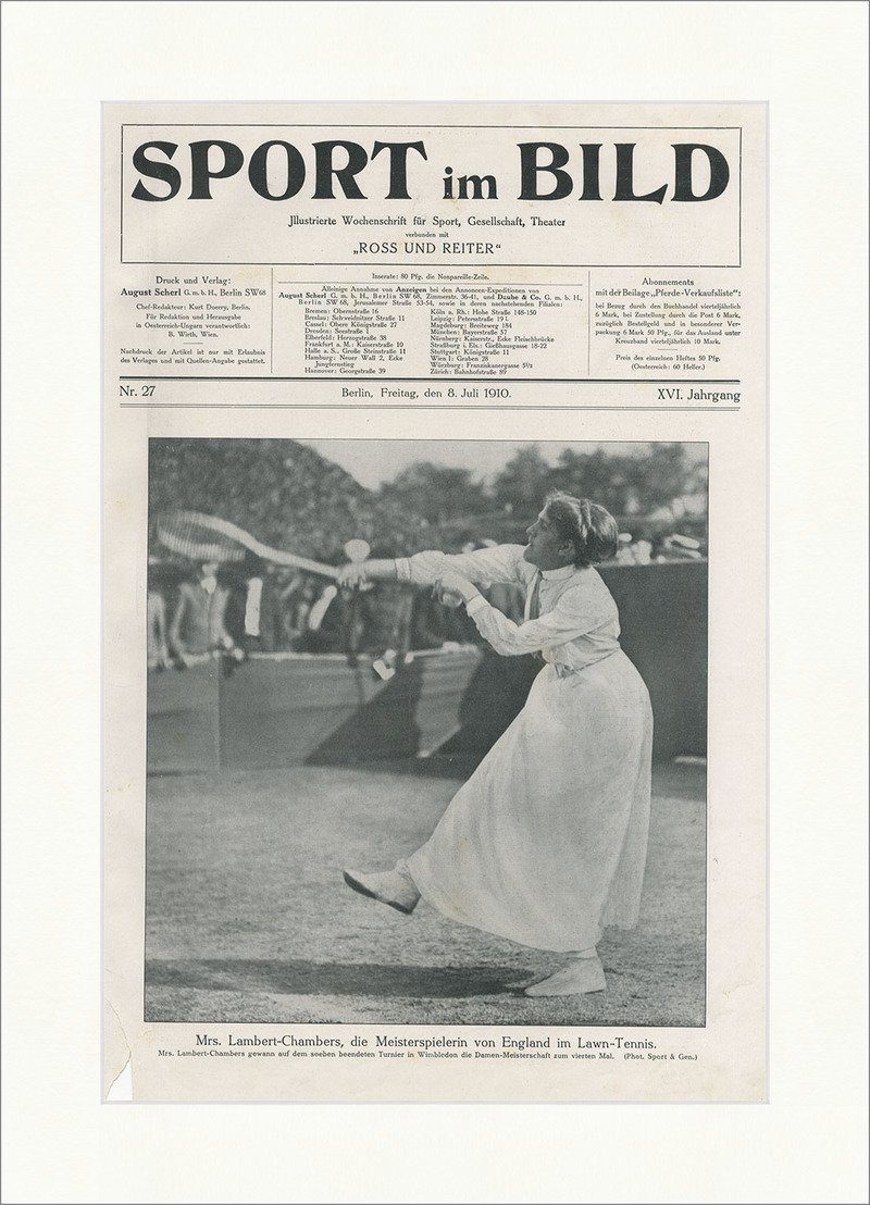 Kunstdruck Titelseite 8. Juli 1910 LambertChambers Lawn Tennis