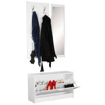 KADIMA DESIGN Garderobe Elegante Wandgarderobe mit Spiegel - Platz für Dein Zuhause