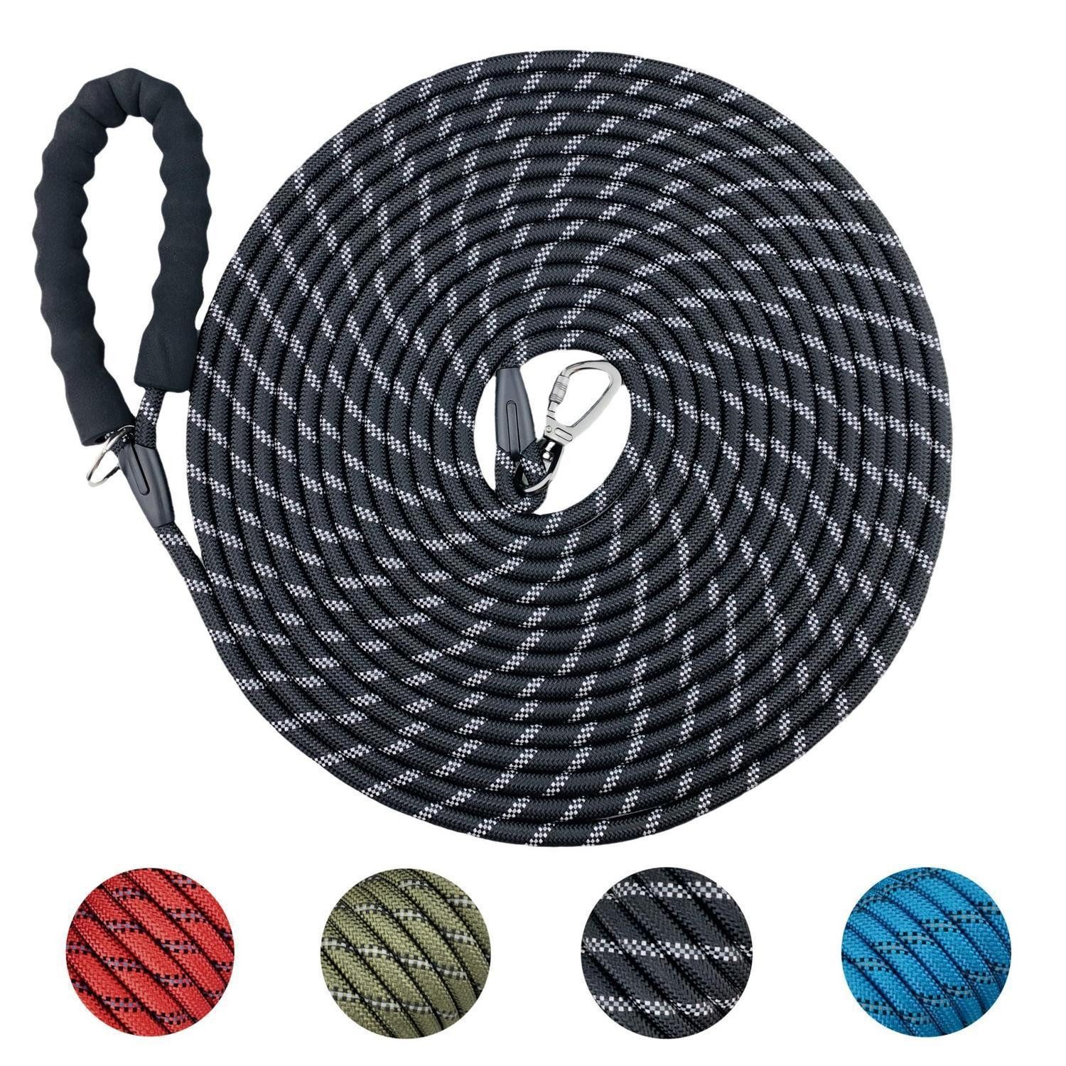 LuxusKollektion Schleppleine Schleppleine Hund Gepolstert 10m Schwarz, Kunststoff (1-tlg)