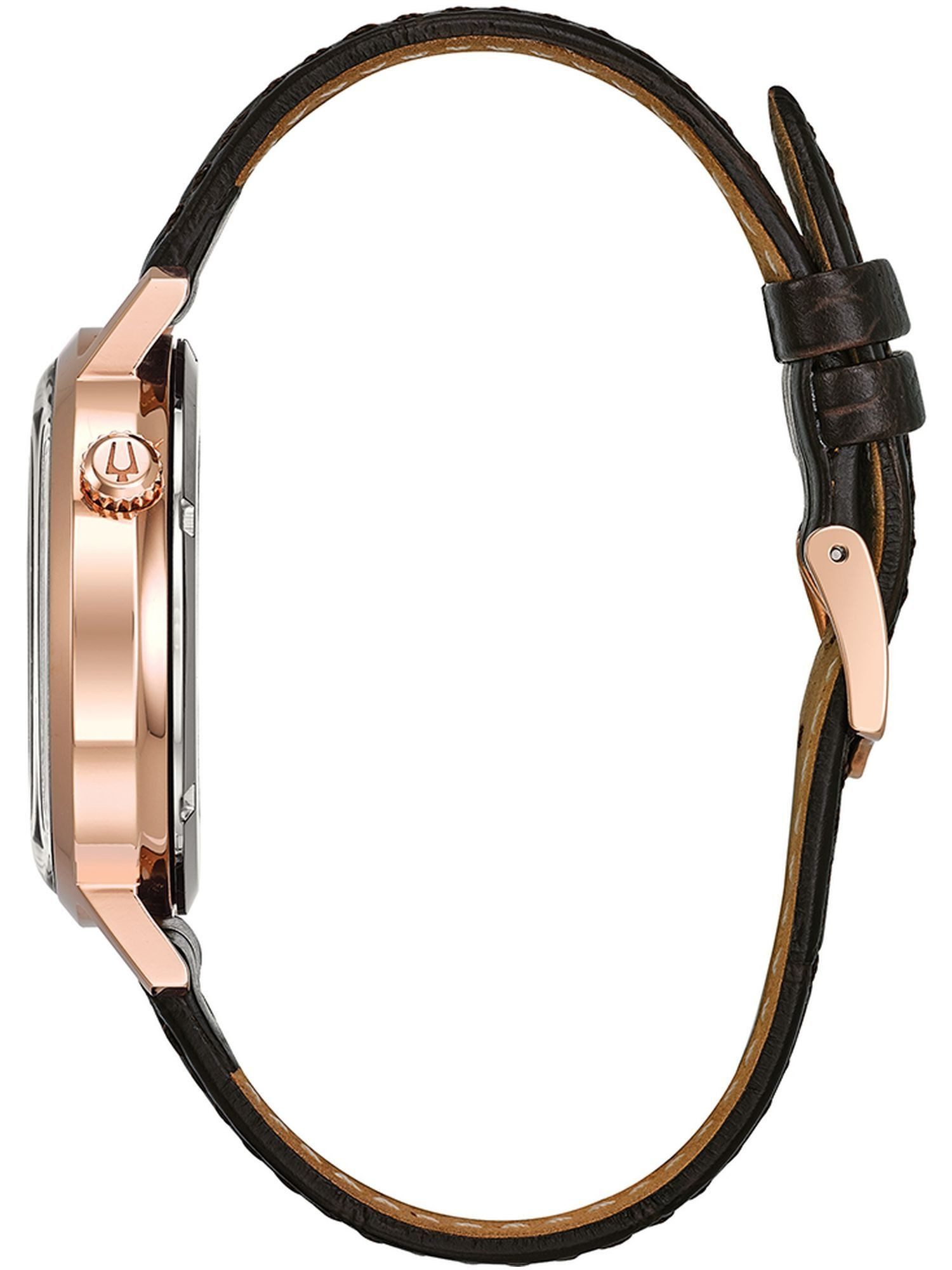 Bulova Quarzuhr 97A136 97A136, BULOVA 97A136 Classic Aerojet Uhr Herrenuhr Leder Braun