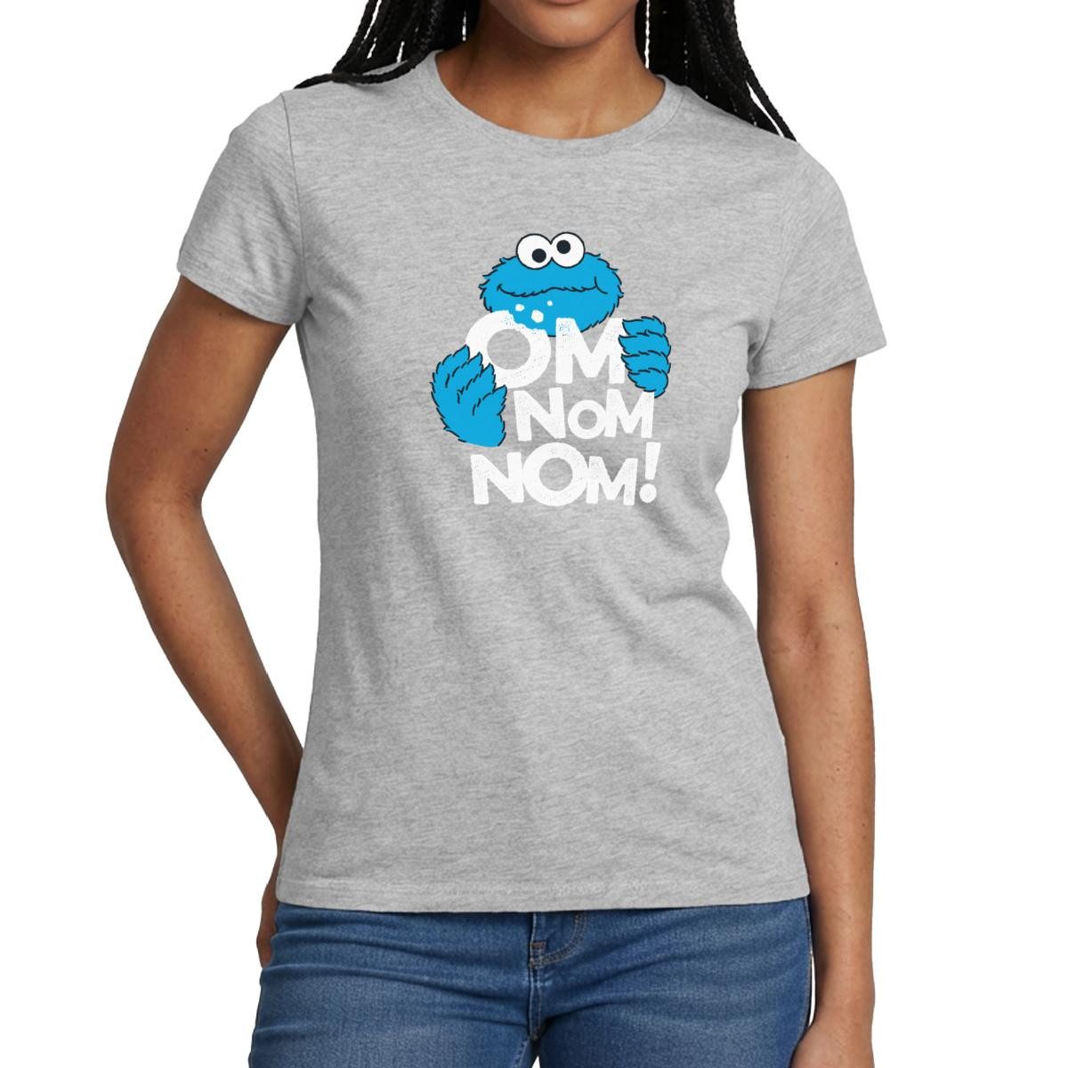 T-Shirt Sesamstraße Krümelmonster Om Nom Nom Frauen T-Shirt