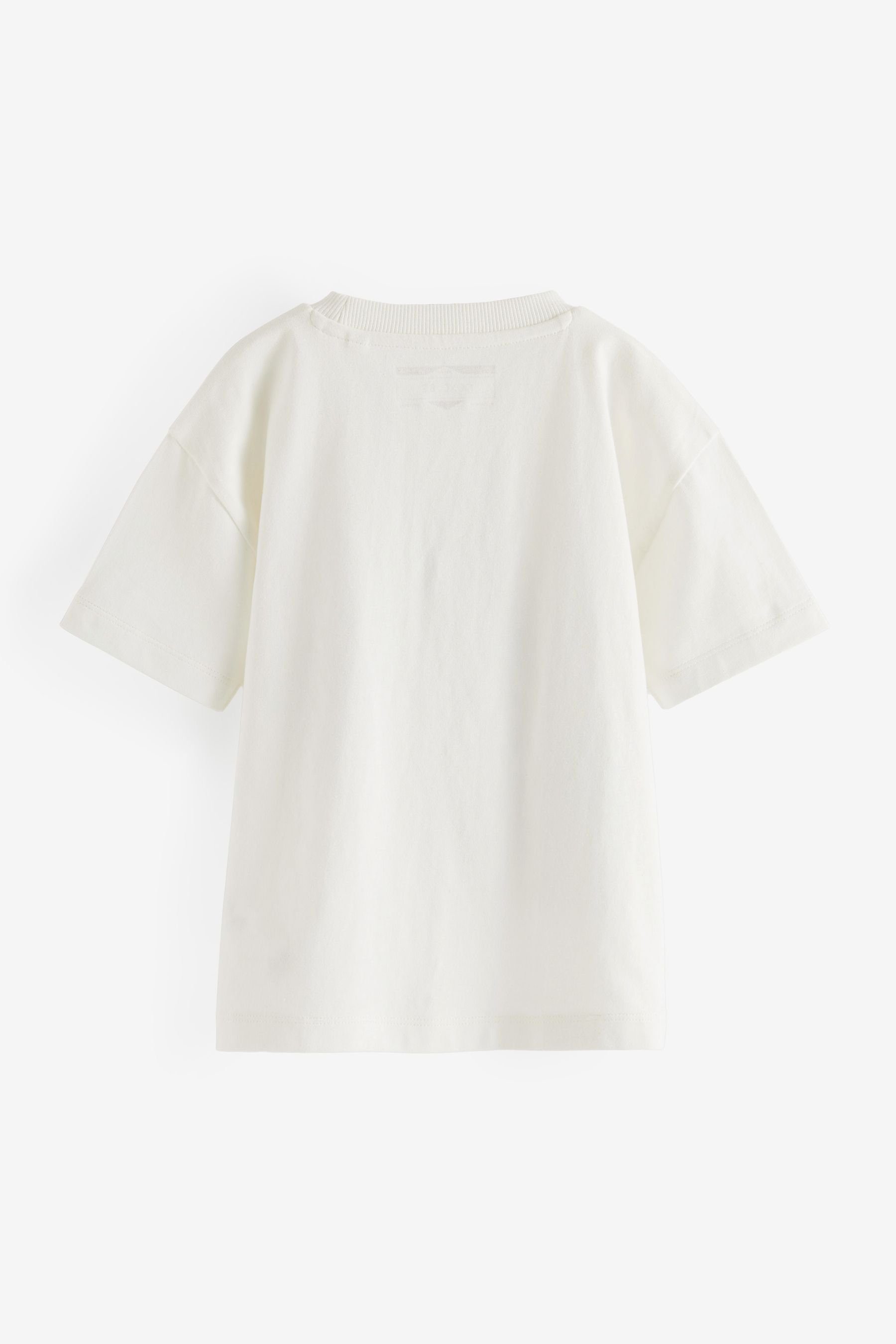 mit White Next Kurzarm-T-Shirt (1-tlg) T-Shirt Oversized Digger Figurenmotiv